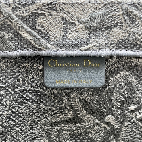 Dior Large Book Tote Canvas Grey Beige