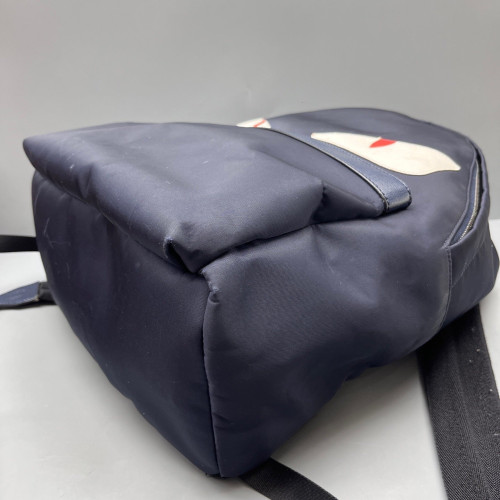 Fendi Monster Eyes Large Backpack Nylon Calfskin Dark Blue White Red
