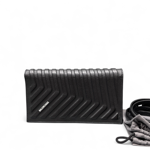 Balenciaga Car Flap Crossbody Bag Calfskin Black