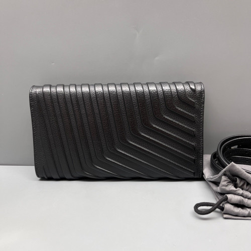 Balenciaga Car Flap Crossbody Bag Calfskin Black