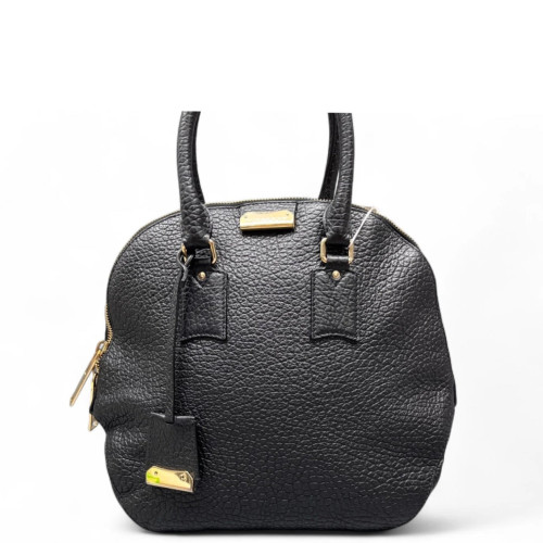 Burberry Large Orchard Bowling Bag Grained Calfskin Black