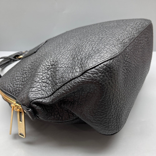Burberry Large Orchard Bowling Bag Grained Calfskin Black