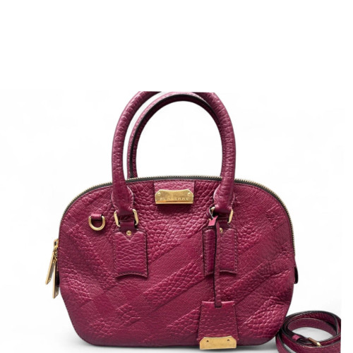 Burberry Small Orchard Bowling Bag Grained Calfskin Red