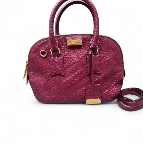 Burberry Small Orchard Bowling Bag Grained Calfskin Red