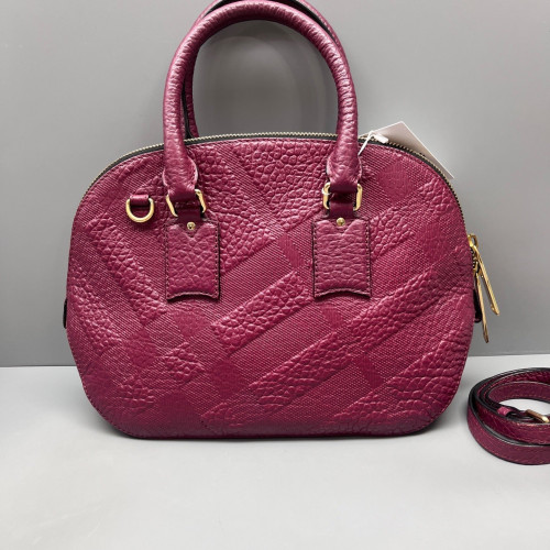Burberry Small Orchard Bowling Bag Grained Calfskin Red