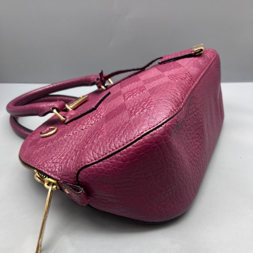 Burberry Small Orchard Bowling Bag Grained Calfskin Red