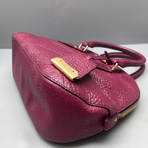 Burberry Small Orchard Bowling Bag Grained Calfskin Red
