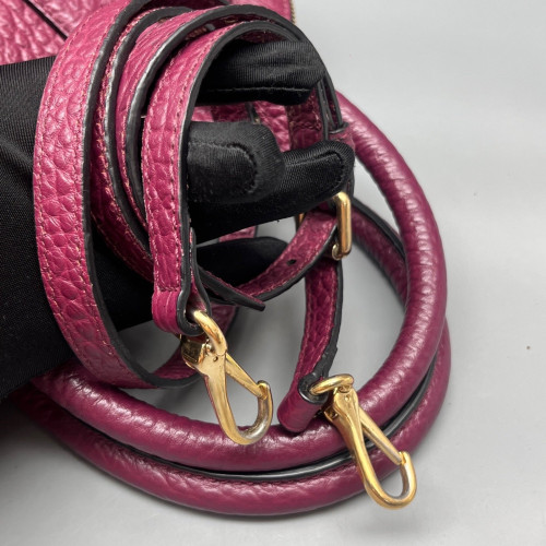 Burberry Small Orchard Bowling Bag Grained Calfskin Red