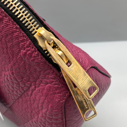 Burberry Small Orchard Bowling Bag Grained Calfskin Red