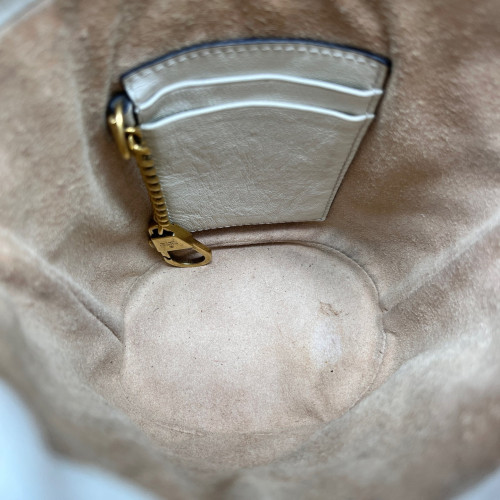 Gucci Mini GG Marmont Bucket Bag Calfskin White