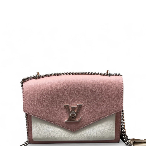 Louis Vuitton Mylockme Chain Bag BB Calfskin Pink White