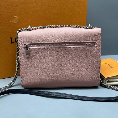 Louis Vuitton Mylockme Chain Bag BB Calfskin Pink White