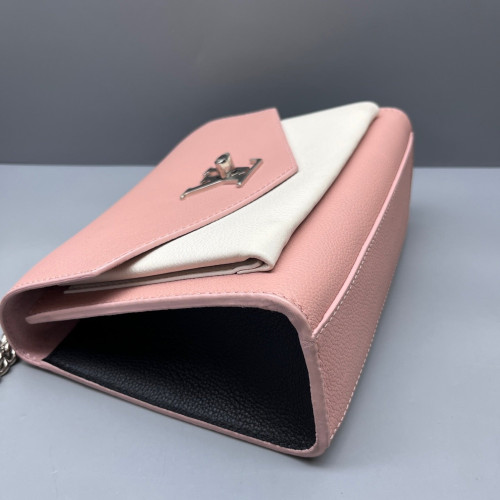 Louis Vuitton Mylockme Chain Bag BB Calfskin Pink White