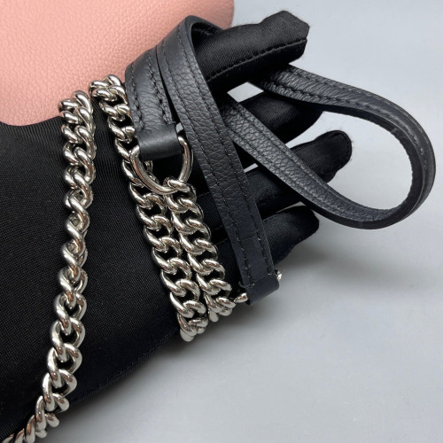 Louis Vuitton Mylockme Chain Bag BB Calfskin Pink White