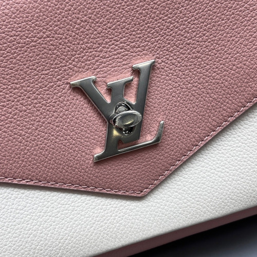 Louis Vuitton Mylockme Chain Bag BB Calfskin Pink White