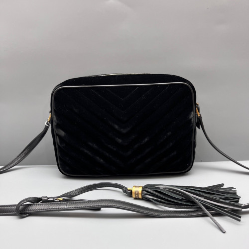 Yves Saint Laurent Camera Case Velvet Calfskin Black