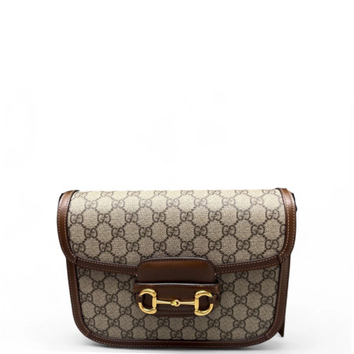 Gucci Horsebit Medium Horsebit 1955 GG Monogram Calfskin Brown Khaki