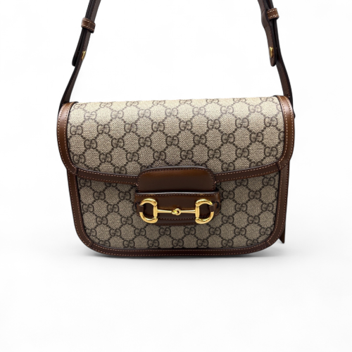 Gucci Horsebit Medium Horsebit 1955 GG Monogram Calfskin Brown Khaki