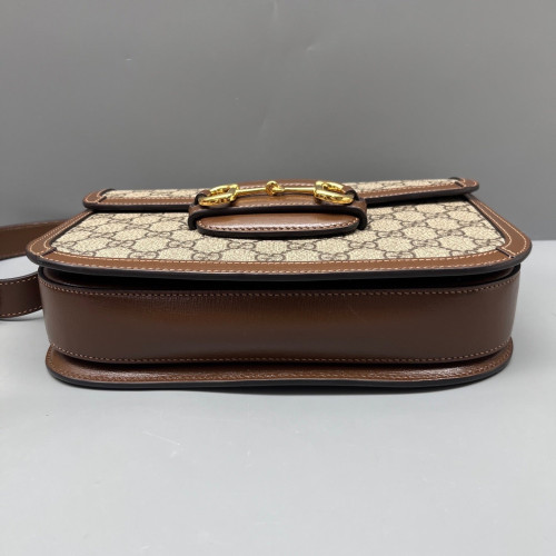 Gucci Horsebit Medium Horsebit 1955 GG Monogram Calfskin Brown Khaki