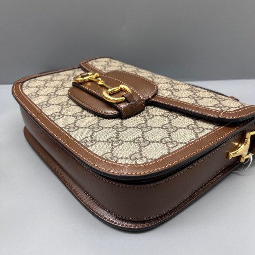 Gucci Horsebit Medium Horsebit 1955 GG Monogram Calfskin Brown Khaki