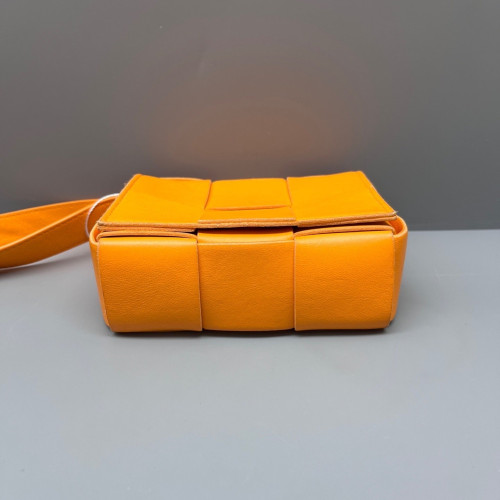 Bottega Veneta Mini Cassette Crossbody Bag Lambskin Maxi Intrecciato Yellow