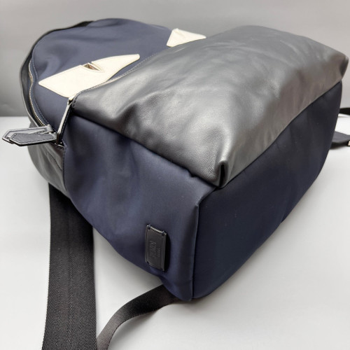 Fendi Monster Eyes Large Backpack Nylon Calfskin Black Navy White