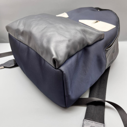 Fendi Monster Eyes Large Backpack Nylon Calfskin Black Navy White