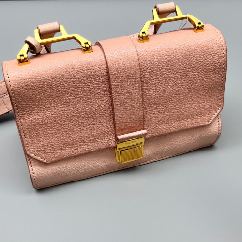 Miu Miu Small Madras Shoulder Bag Goatskin Pink Beige