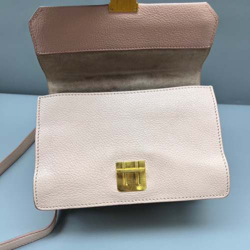 Miu Miu Small Madras Shoulder Bag Goatskin Pink Beige