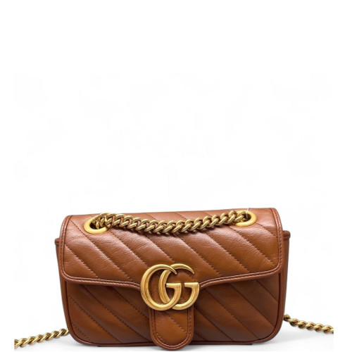 Gucci Matelasse Mini GG Marmont Calfskin Tan