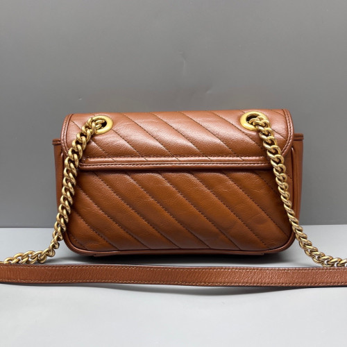 Gucci Matelasse Mini GG Marmont Calfskin Tan