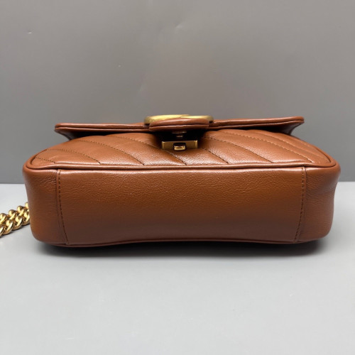Gucci Matelasse Mini GG Marmont Calfskin Tan