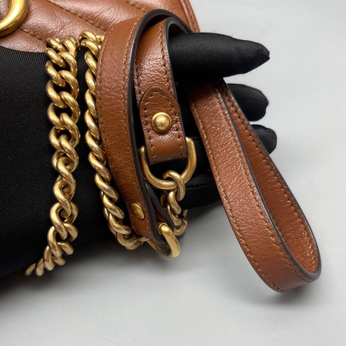 Gucci Matelasse Mini GG Marmont Calfskin Tan