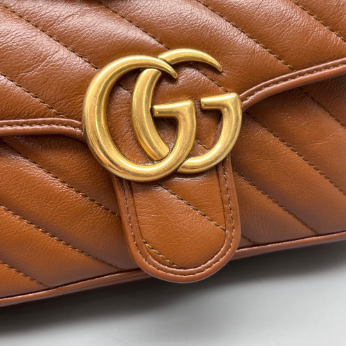Gucci Matelasse Mini GG Marmont Calfskin Tan