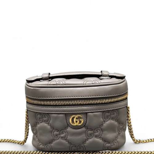 Gucci Mini Top Handle Vanity Case Guccissima Grey