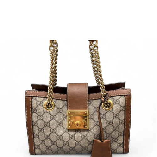 Gucci Small Padlock Tote GG Supreme Monogram Brown Beige Gucci Small Padlock Tote GG Supreme Monogram Brown Beige
