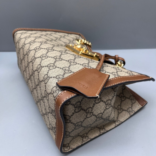 Gucci Small Padlock Tote GG Supreme Monogram Brown Beige Gucci Small Padlock Tote GG Supreme Monogram Brown Beige