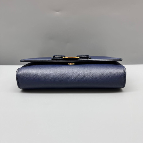 Salvatore Ferragamo Vara Bow Chain Wallet Saffiano Calfskin Dark Blue Salvatore Ferragamo Vara Bow Chain Wallet Saffiano Calfskin Dark Blue