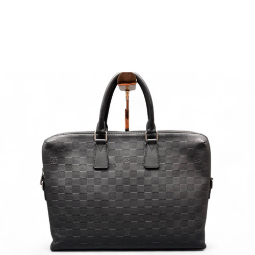 Louis Vuitton Porte Documents Jour Monogram Shadow Black