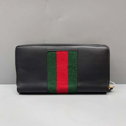 Gucci Web Continental Wallet Calfskin Black Green Red
