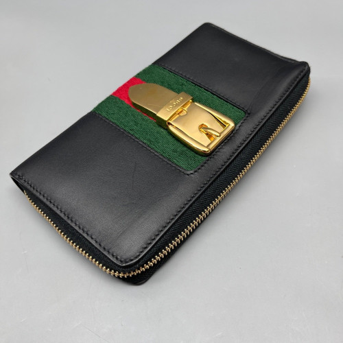 Gucci Web Continental Wallet Calfskin Black Green Red