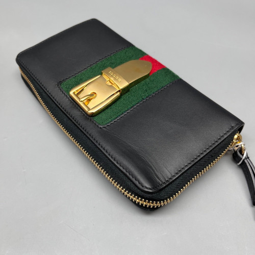 Gucci Web Continental Wallet Calfskin Black Green Red