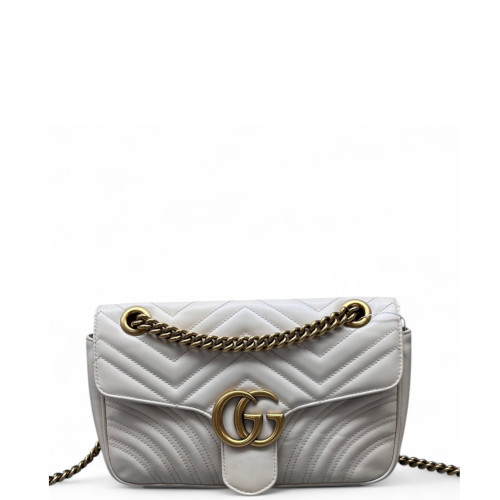 Gucci Diamante Small GG Marmont Calfskin White