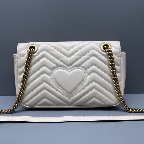 Gucci Diamante Small GG Marmont Calfskin White
