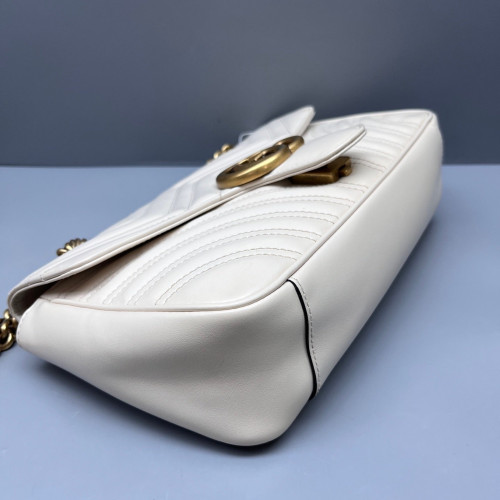 Gucci Diamante Small GG Marmont Calfskin White