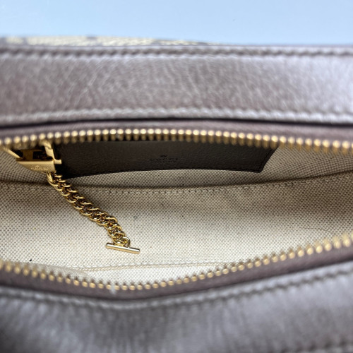 Gucci Mini Ophidia Half Moon Hobo GG Supreme Monogram Brown Beige
