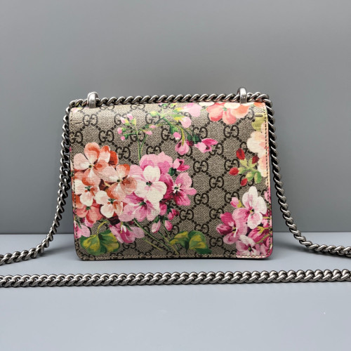 Gucci Mini Dionysus GG Supreme Monogram Blooms Beige Pink Red