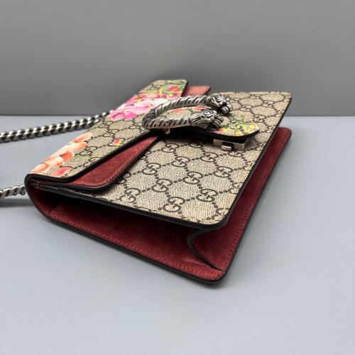 Gucci Mini Dionysus GG Supreme Monogram Blooms Beige Pink Red