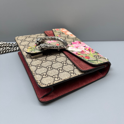 Gucci Mini Dionysus GG Supreme Monogram Blooms Beige Pink Red
