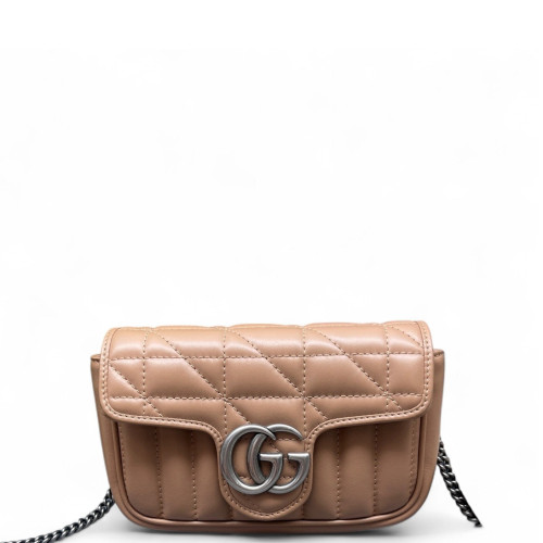 Gucci Super Mini GG Marmont Calfskin Natural Tan